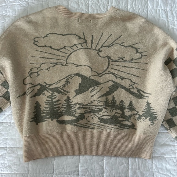 Philosophy Beige and Gray Checkered Cardigan - Picture 4 of 4